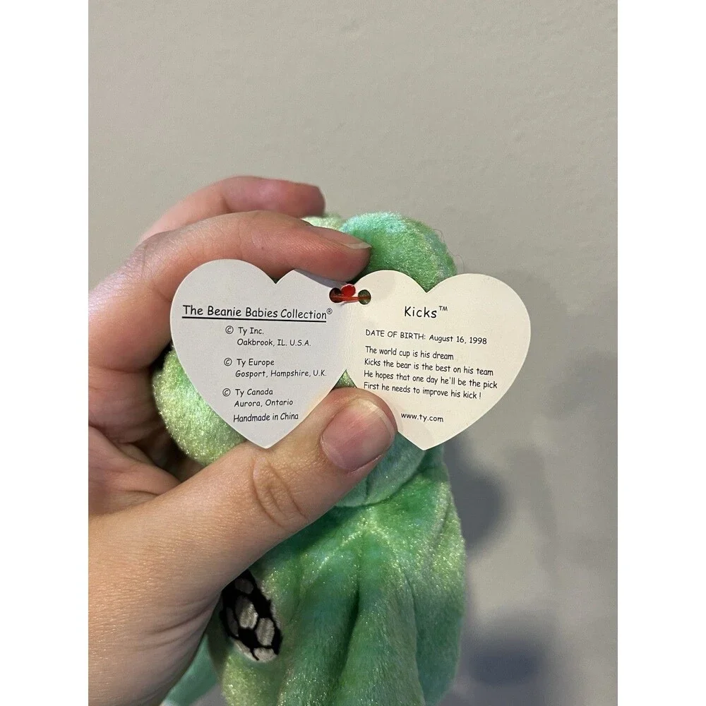 Ty Beanie Baby Kicks the Soccer Bear Push Toy